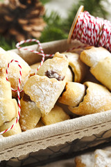 Rugelach with chocolate filling.
