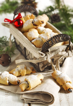 Rugelach with chocolate filling.