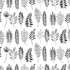 Floral pattern. Leaves texture. Stylish abstract vector plant ornamental background