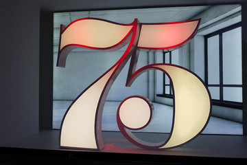 75th anniversary numbers as an installation