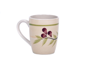 Single painted cup separated on white background