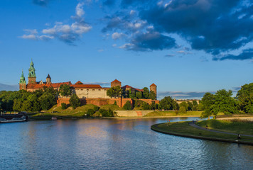Fototapeta Panoramic view of the Krakow old city obraz