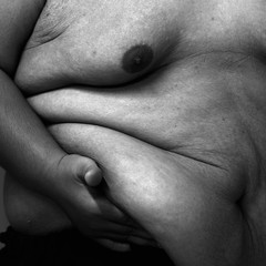 Naklejka premium fat man black and white