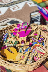 Wooden crafts in Purmamarca, Jujuy, Argentina.