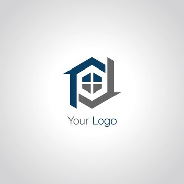 House Windows Construction Logo