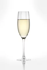 Photo sur Plexiglas Vin a glass of white wine on a white background.