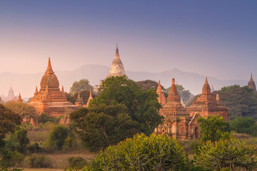 Temples of Bagan during sunrise, Myanmar