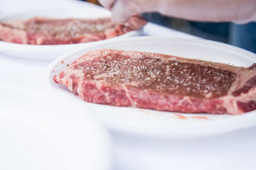 Preparing beef steak
