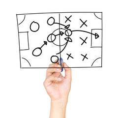 game plan with hand pointing - 119019369