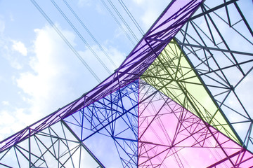 High voltage pylons are located in rural areas.