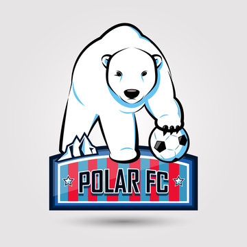 polar bear soccer emblem