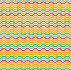 Waves seamless pattern in retro colors