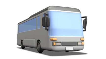 シンプルな大型バスのミニチュア模型