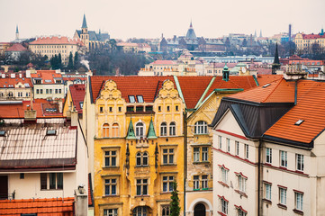 Fototapeta na wymiar Ancient buildings in Prague, Czech Republic