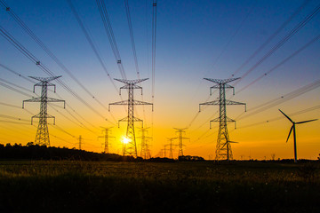 Power generation at sunset