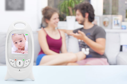 Couple enjoying free time while baby is calm in his room