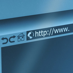 Closeup of Computer Screen With Address Bar of Browser