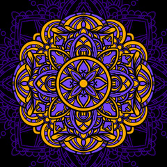 elegant greeting card with multicolor mandala