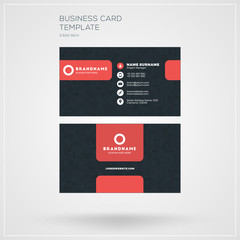 Business Card Vector Template. Personal Visiting Card with Company Logo. Clean Flat Design. Vector Illustration