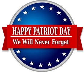 patriot day USA September 11 flag banner on illustration on white background