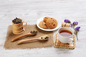 Herbal tea and cookies