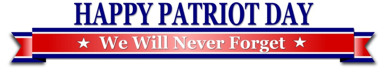 patriot day USA September 11 flag banner on illustration on white background