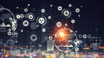 Global connection and interaction . Mixed media