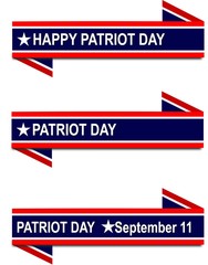 patriot day USA September 11 flag banner on illustration on white background