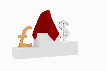 Hidden currency winner 3D rendered illustration