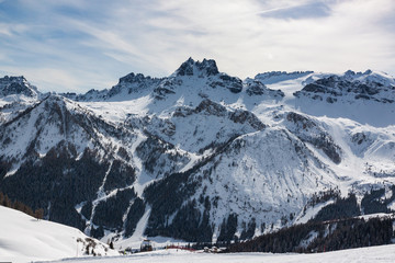 View of the Italian Dolomites in winter