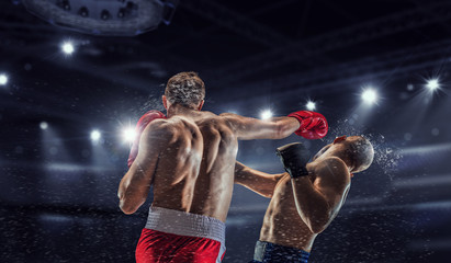 Professional box match . Mixed media