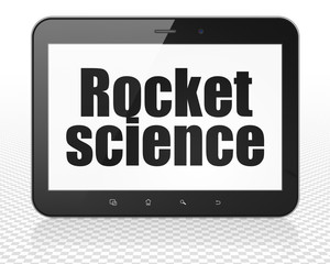 Science concept: Tablet Pc Computer with Rocket Science on display