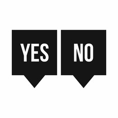 Signs of yes and no icon in simple style isolated on white background. Click and choice symbol