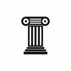 Roman column icon in simple style isolated on white background. Structure symbol