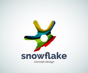 Vector Christmas snowflake logo template