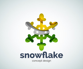 Vector Christmas snowflake logo template