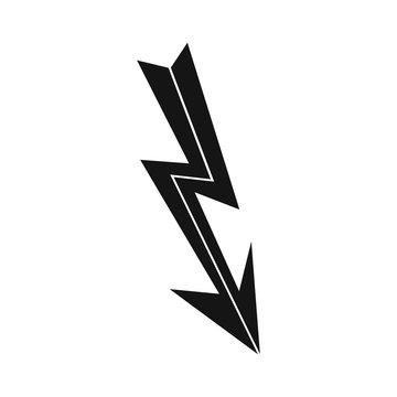 Arrow lightning icon in simple style isolated on white background. Click and choice symbol