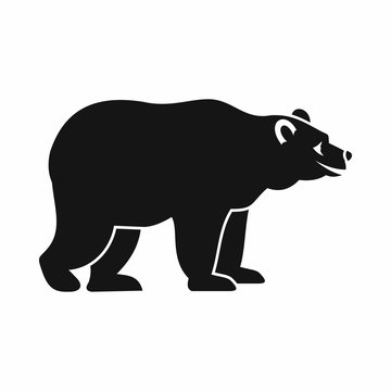 Bear icon in simple style isolated on white background. Animal symbol