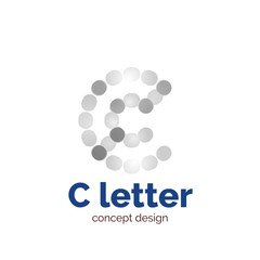 Vector modern minimalistic dotted letter concept logo