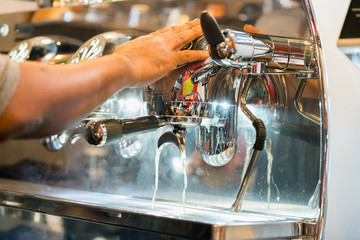 Barista Cafe Making Coffee Preparation Service Concept
