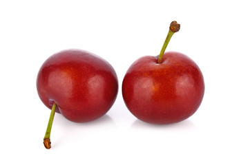 Cherry on white background