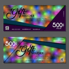 Gift voucher. Vector, illustration. Template discount card.