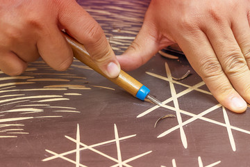 The Artist Carving Woodcuts, An Artistic Work