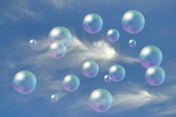 Rainbow soap bubbles