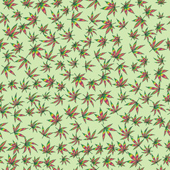 Medical marijuana is an endless pattern. Vector illustration.
