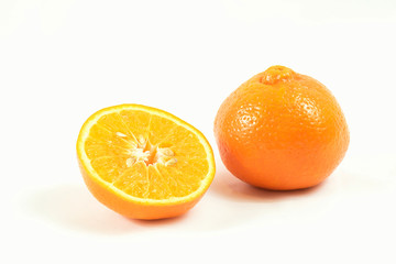 Fresh Slice Orange Isolated on White Background