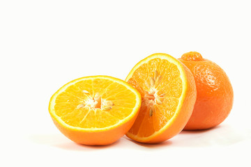 Fresh Slice Orange Isolated on White Background