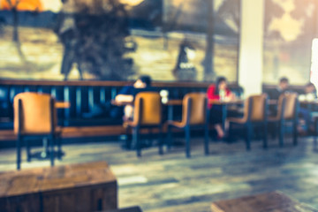 Blurred background : People in Coffee shop blur background