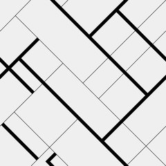 Seamless pattern diagonal polygonal rectangular lines, black and white