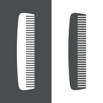 Icono plano peine gris